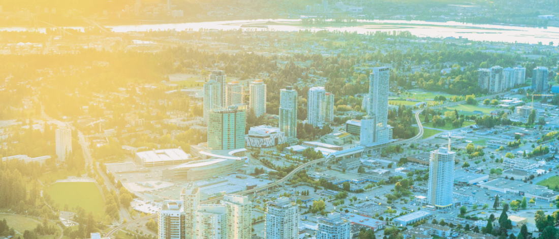 aerial of surrey city centre