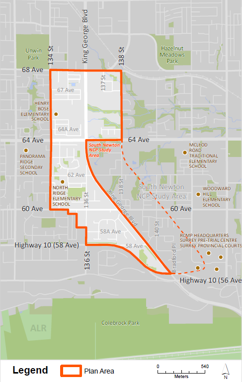 Newton, King George Blvd Map