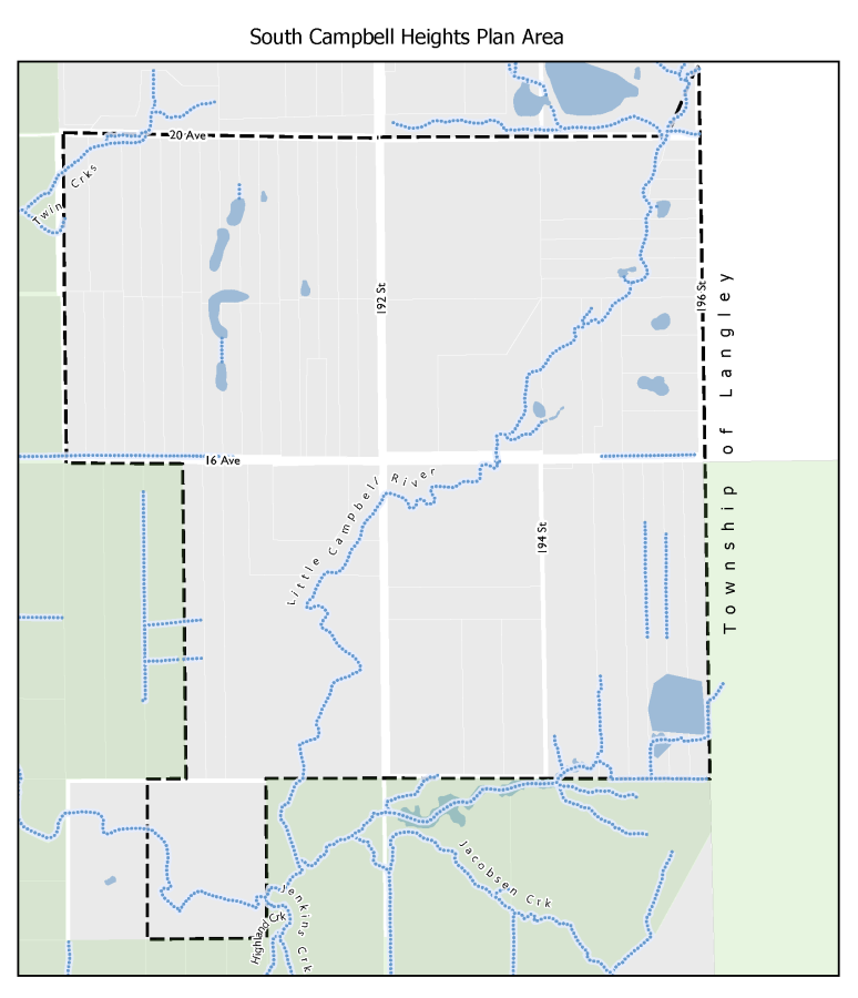 Map of the South Campbell Heights plan area
