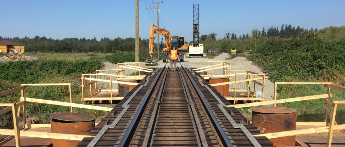 a man works on a railway 